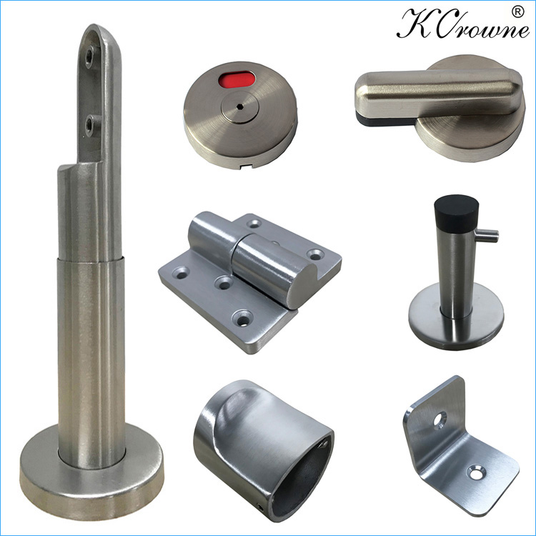 New Design Fire Proof Anti Corrosion 304 SS Stainless Steel Toilet Cubicle Partition Hardware Accessories Fittings
