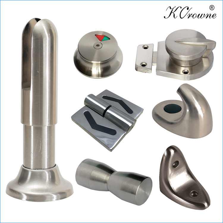 Public Toilet Cubicle Partition Easy To Clean Zinc Alloy Hardware Accessories Fittings Set