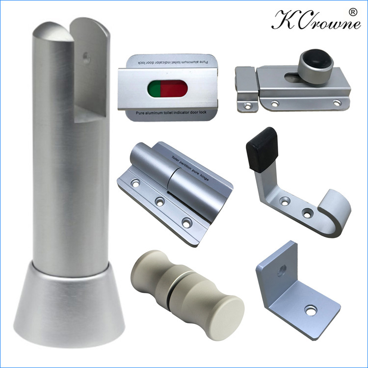 Modern Corrosion Resistant Toilet Cubicle Partition Aluminium Alloy Hardware Fitting Accessories