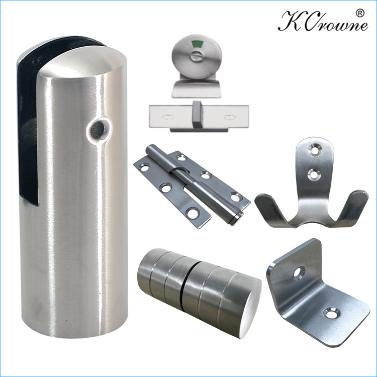 Professional Compact Laminate 304 Stainless Steel Toilet Cubicle Partition Hardware Fitting Accessories Set